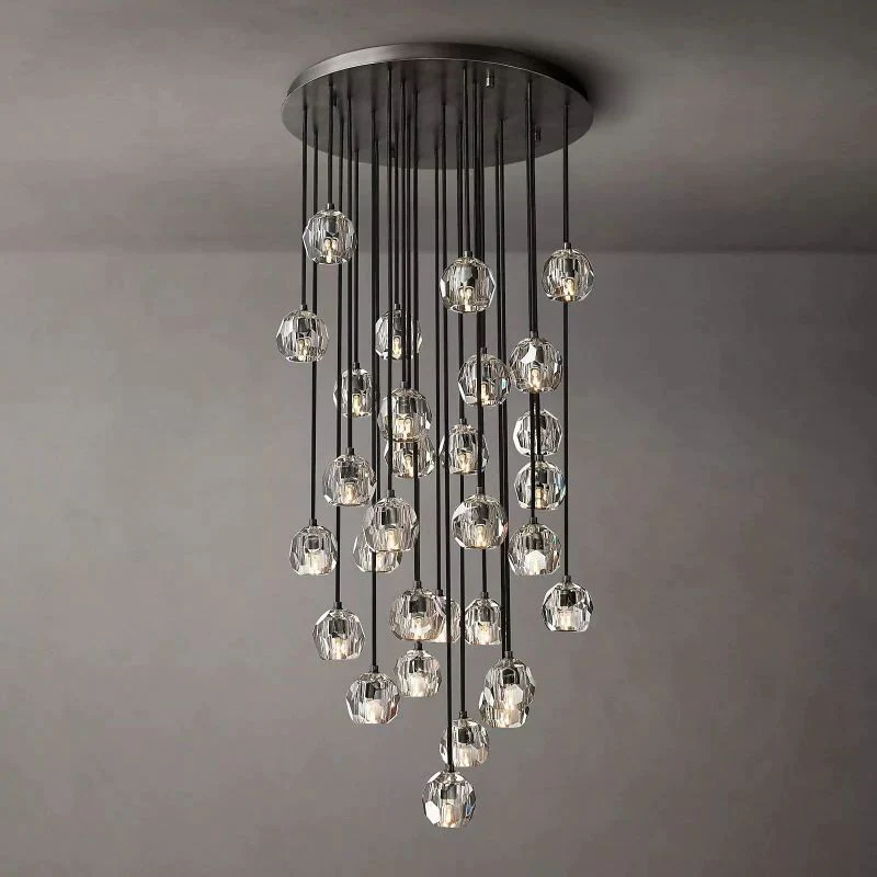 Boule De Radiant Crystal Cluster Chandelier 30"