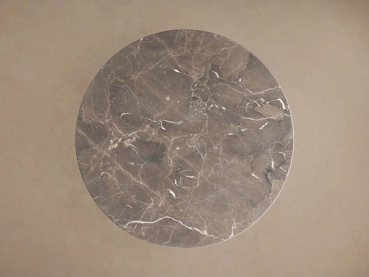 Saint Germain Round Marble Top Dining Table With Wood Toulouse Base
