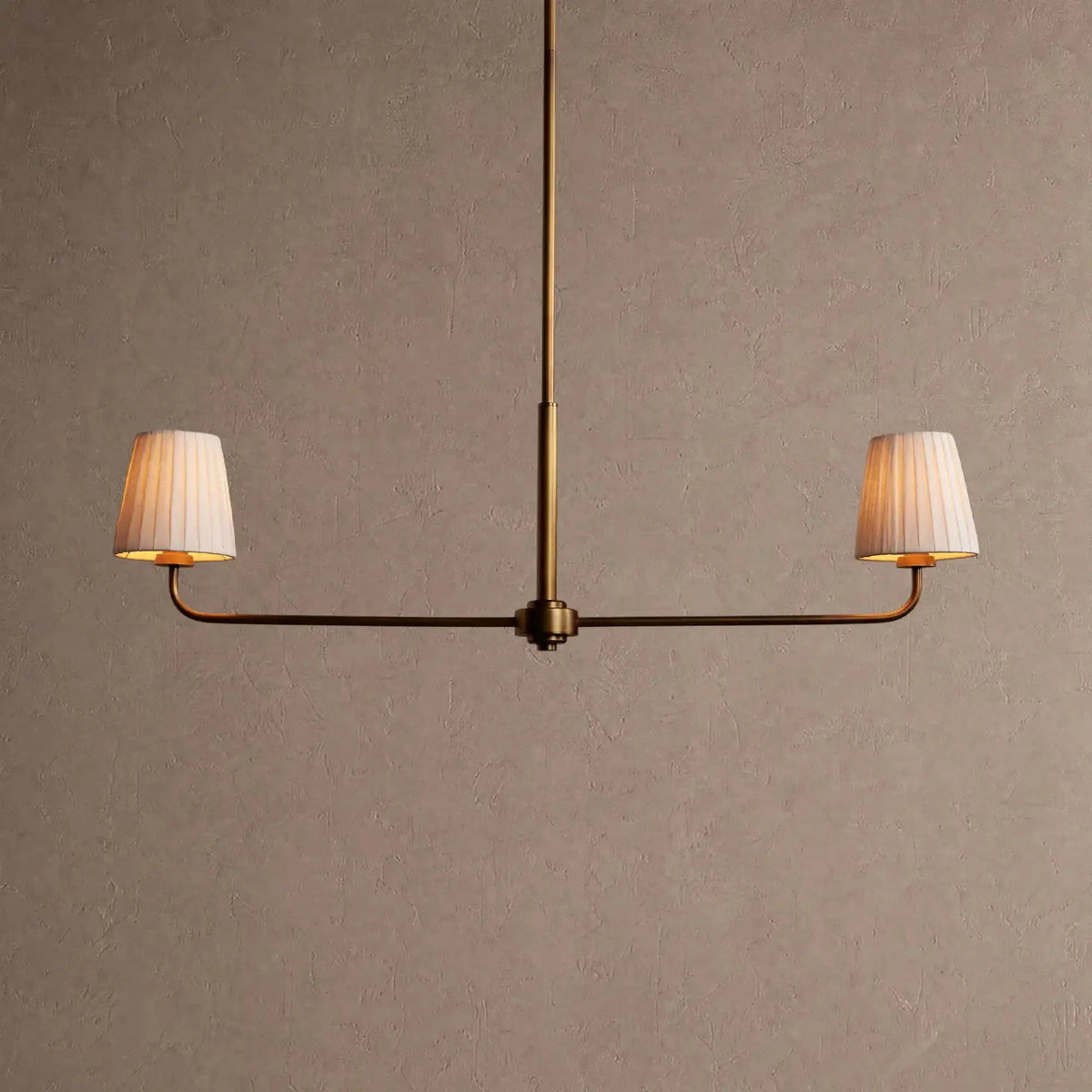 Amalfi 2-Light Chandelier - Pleated Whitecasivra
