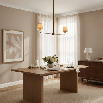 Amalfi 2-Light Chandelier in bronze - modern dining room lighting