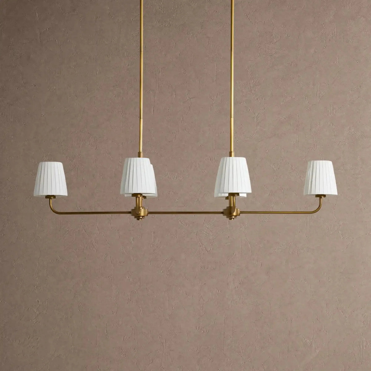 Amalfi Linear Chandelier - Pleated Whitecasivra