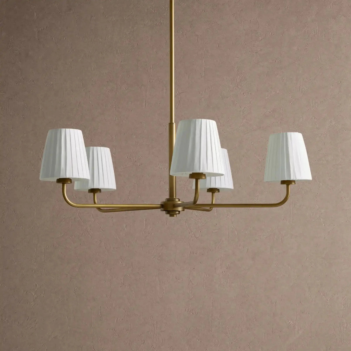 Amalfi Round Chandelier - Pleated Whitecasivra