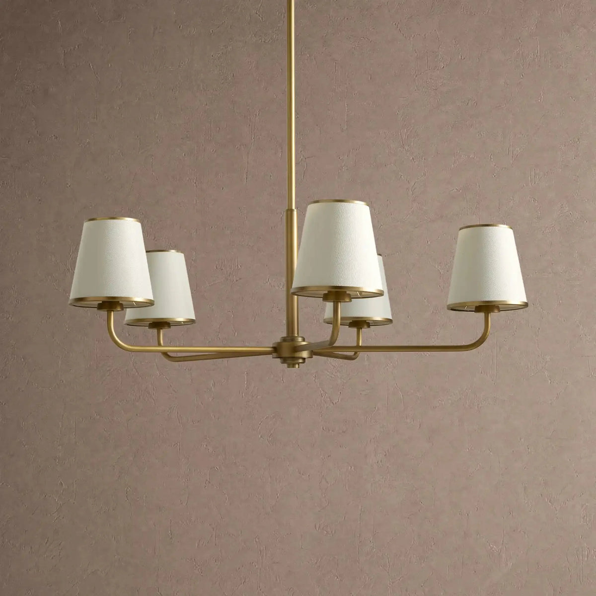 Amalfi Round Chandelier - Pleated Whitecasivra