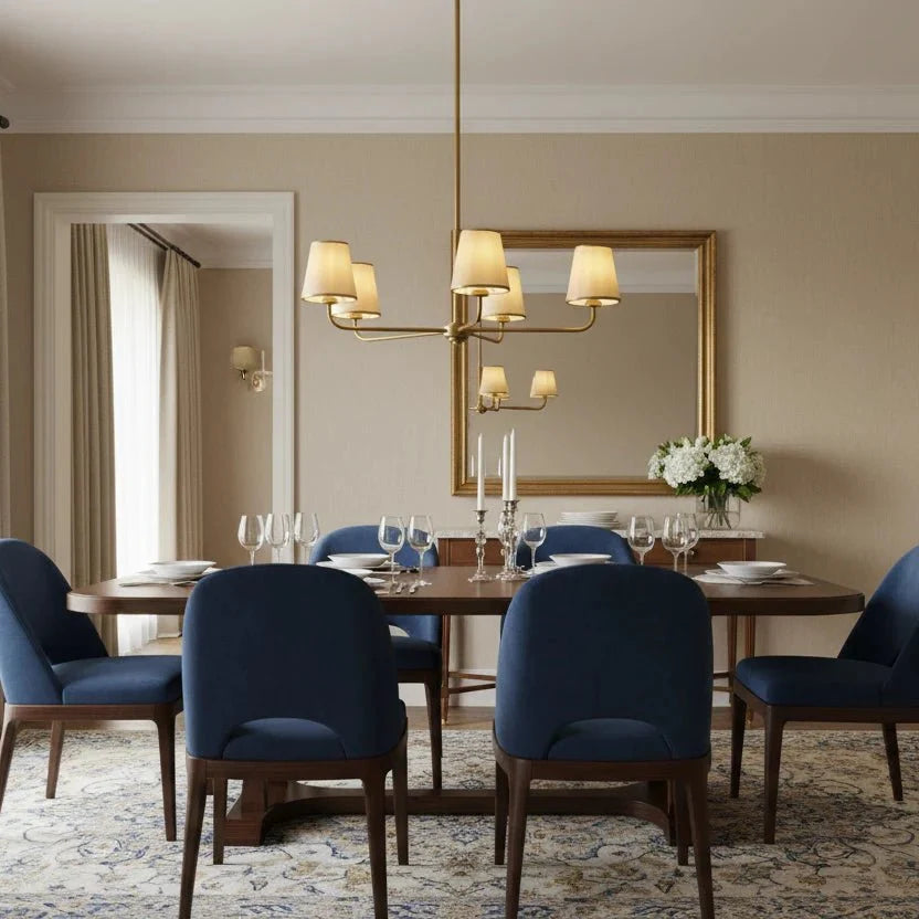 Amalfi Round Chandelier in bronze - modern dining room lighting