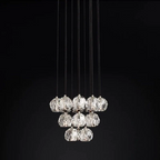 Boule De Radiant Crystal Cluster Chandelier 19"
