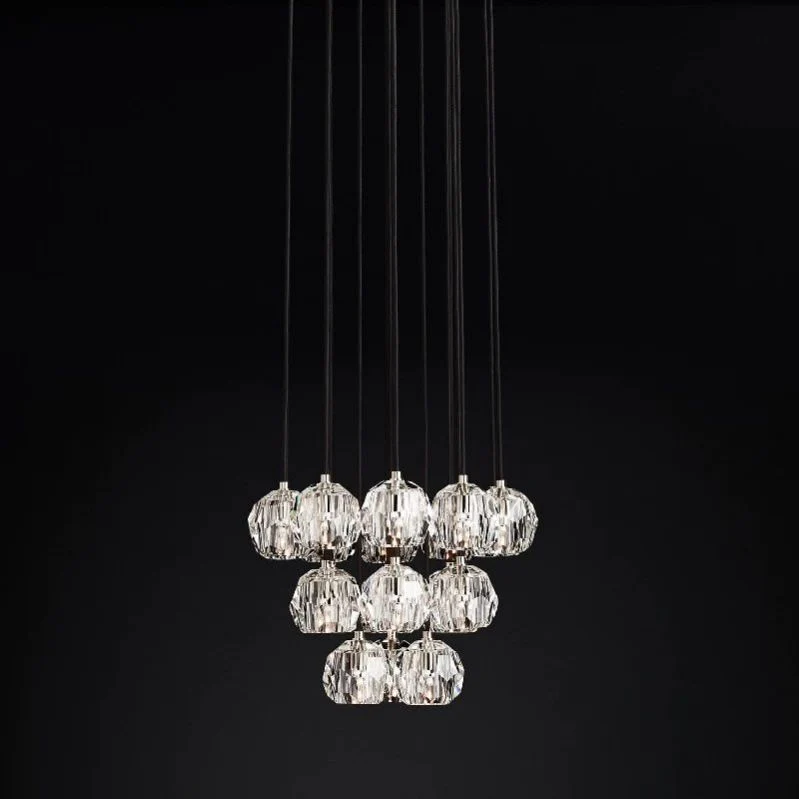 Boule De Radiant Crystal Cluster Chandelier 19"