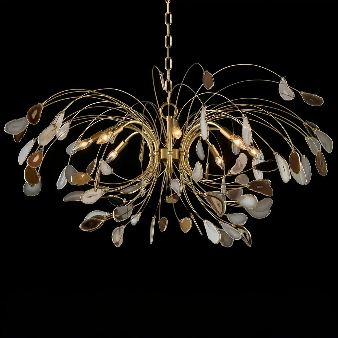 Agate and Brass Eight-Light Chandelier - casivra
