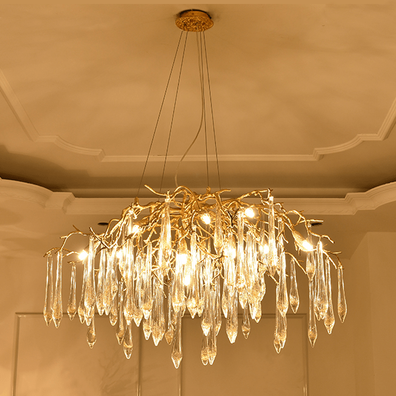 Agnes Brass Branch Crystal Chandelier - 41.34" Lcasivra
