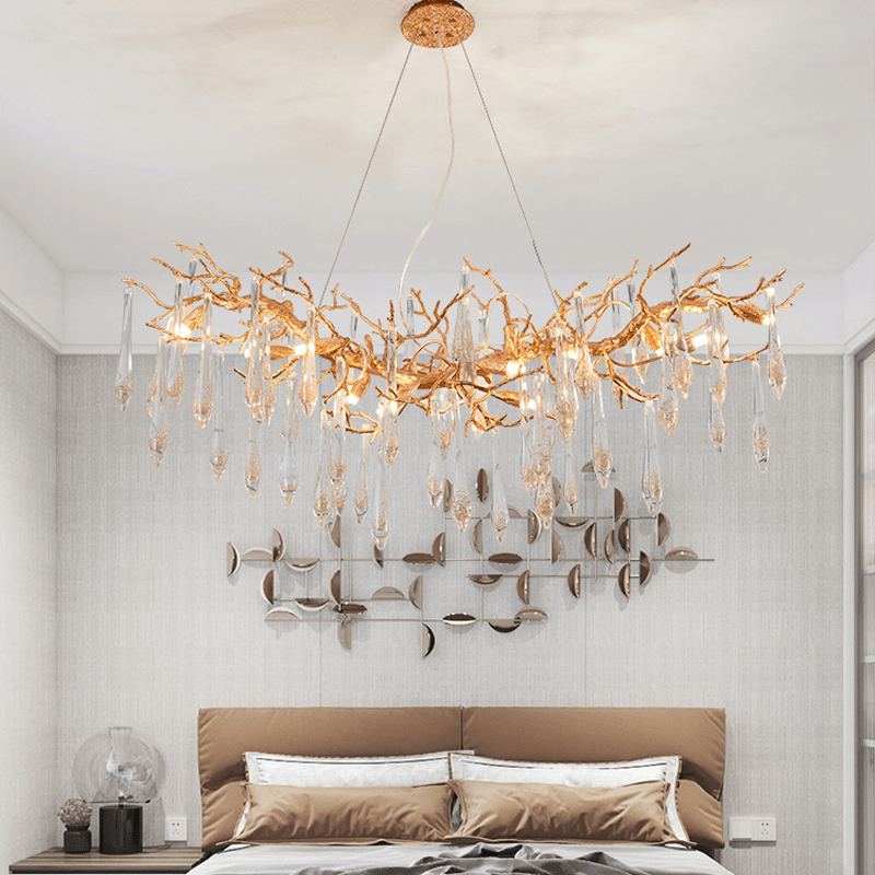 Agnes Brass Branch Crystal Chandelier For Dining Room - 47.24“ Lcasivra