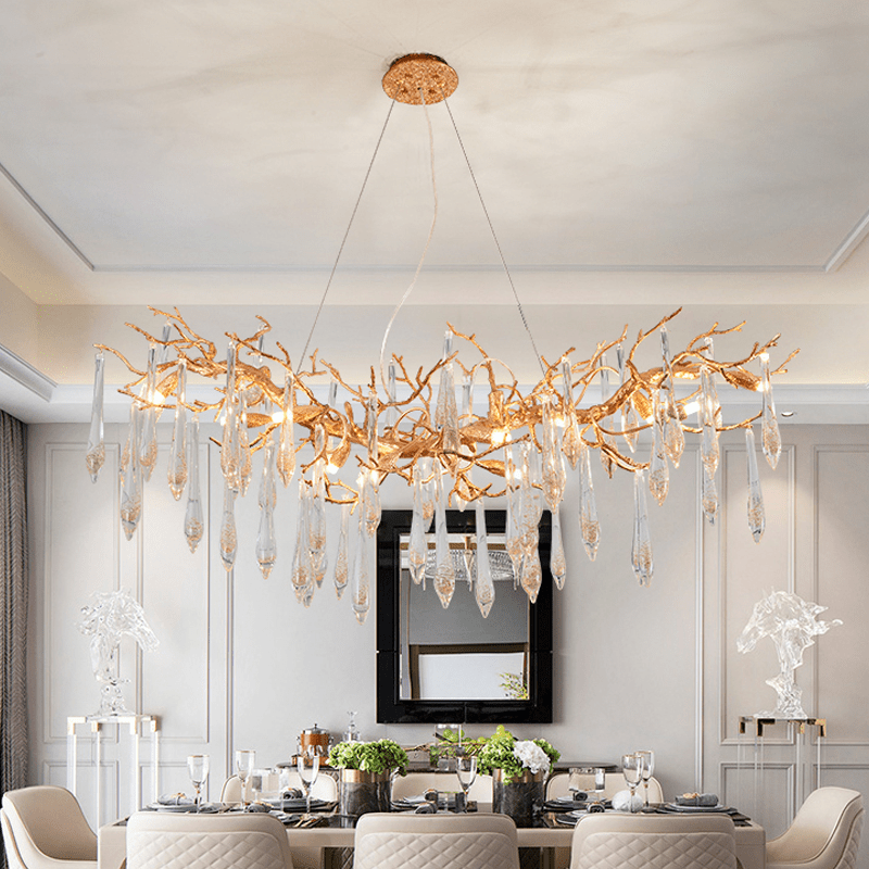 Agnes Brass Branch Crystal Chandelier For Dining Room - 59.06“ Lcasivra