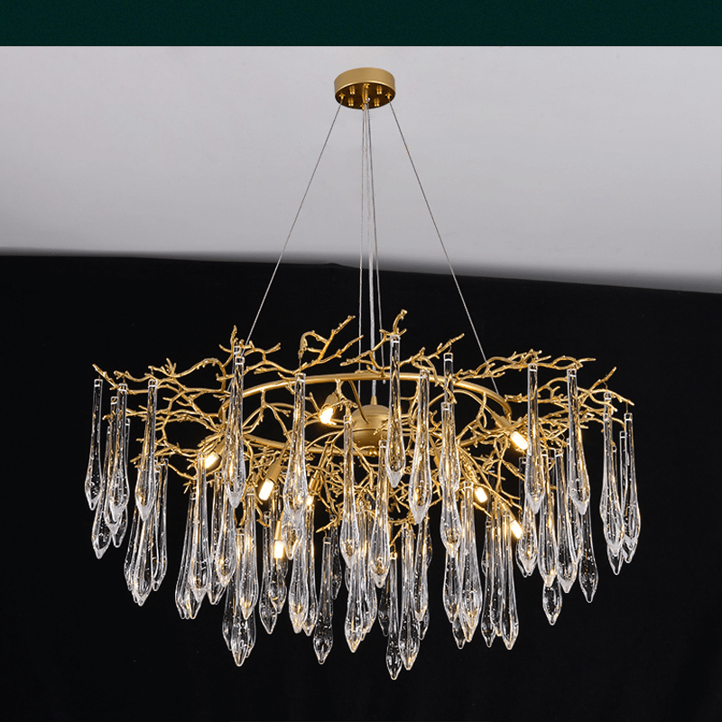 Agnes Round Branch Crystal Chandelier - 39.37" diamcasivra