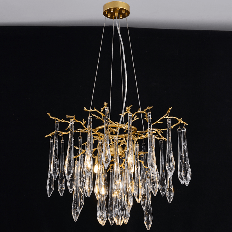 Agnes Round Branch Crystal Chandelier - 23.62" diamcasivra