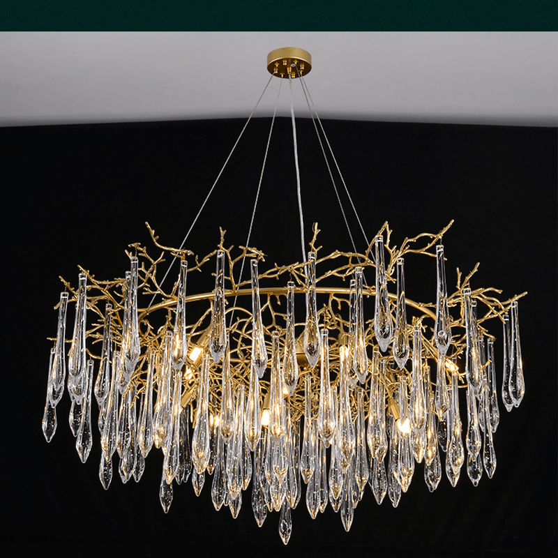Agnes Round Branch Crystal Chandelier - 47.24" diamcasivra