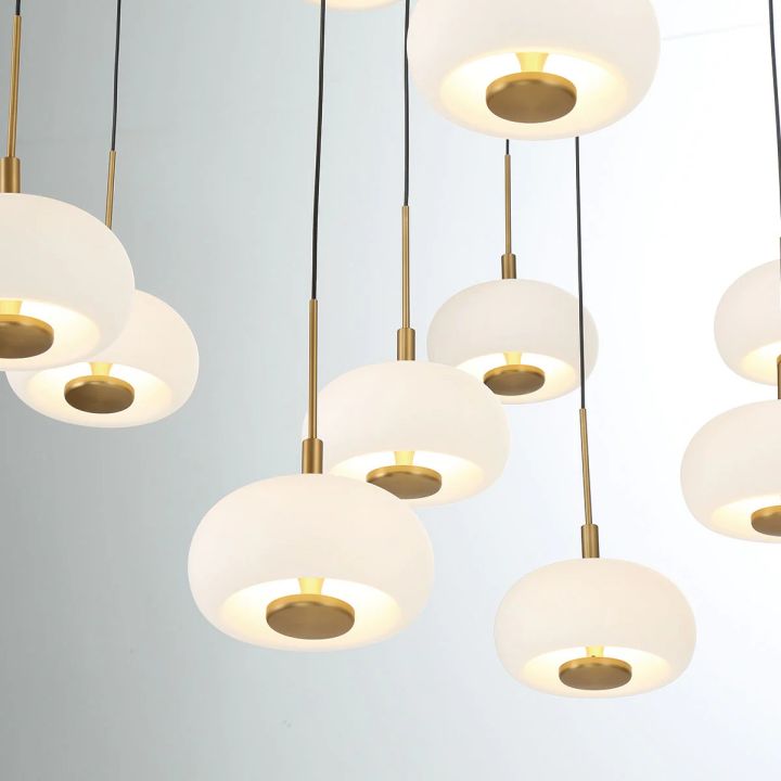 Alabaster 19 Lights Round LED Chandelier - Matte Blackcasivra