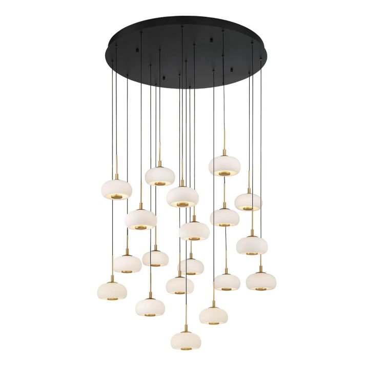 Alabaster 19 Lights Round LED Chandelier - Matte Blackcasivra