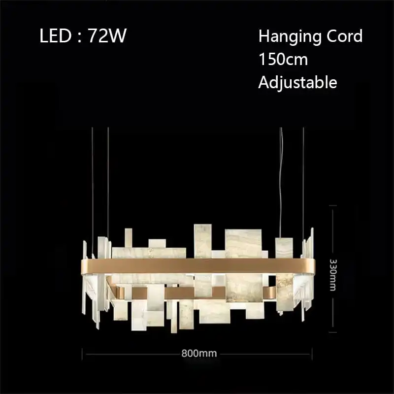 Alabaster Acropolis LED Square Chandelier - 19.7"Wcasivra
