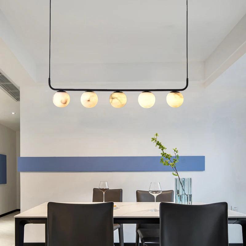 Alabaster Anne Island Chandelier 5 Lights - casivra