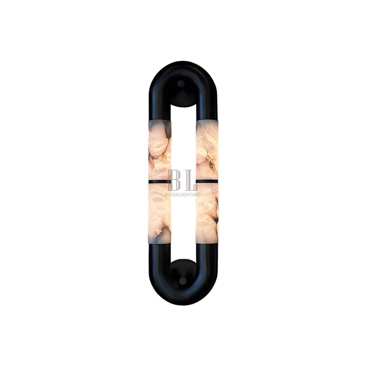 Alabaster Banded KoKo Sconce - L 15cm x W 8cm x H 54cm / L 5.9″ x W 3.1″ x H 21.3″Black & Whitecasivra