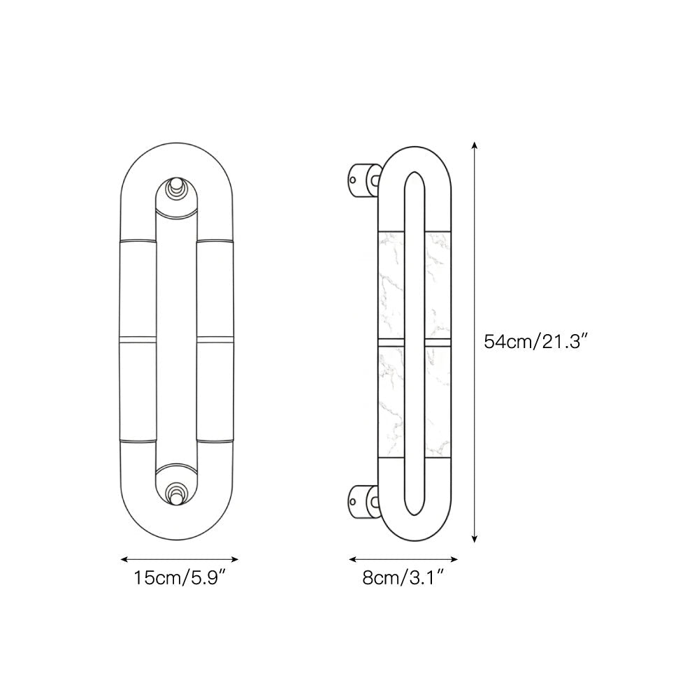 Alabaster Banded KoKo Sconce - L 15cm x W 8cm x H 54cm / L 5.9″ x W 3.1″ x H 21.3″Black & Whitecasivra