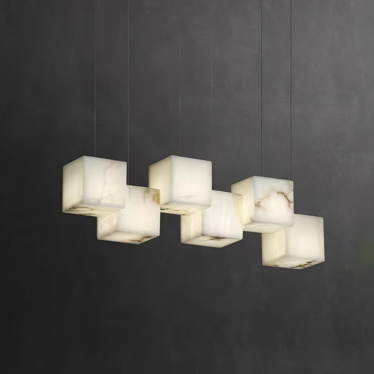 Alabaster Box Linear Chandelier - 6 heads L 28.3" x W 4.7"x H 78.7" / L 72cm x W 12cm x H 200cmWhitecasivra