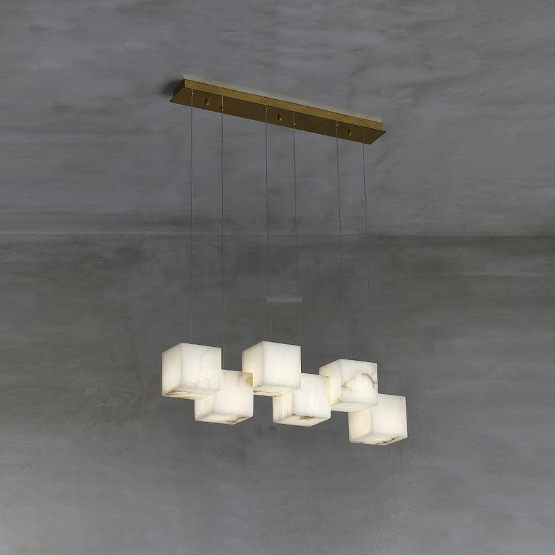 Alabaster Box Linear Chandelier - 6 heads L 28.3" x W 4.7"x H 78.7" / L 72cm x W 12cm x H 200cmWhitecasivra
