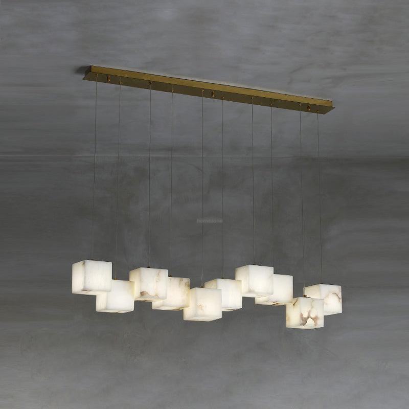 Alabaster Box Linear Chandelier - 10 heads L 47.2" x W 4.7"x H 78.7" / L 120cm x W 12cm x H 200cmWhitecasivra