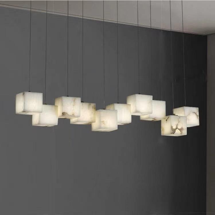 Alabaster Box Linear Chandelier - 6 heads L 28.3" x W 4.7"x H 78.7" / L 72cm x W 12cm x H 200cmWhitecasivra