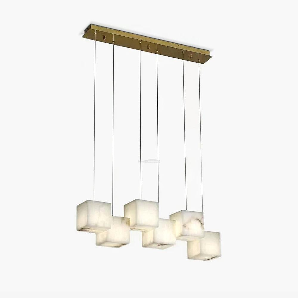 Alabaster Box Linear Chandelier - 6 heads L 28.3" x W 4.7"x H 78.7" / L 72cm x W 12cm x H 200cmWhitecasivra