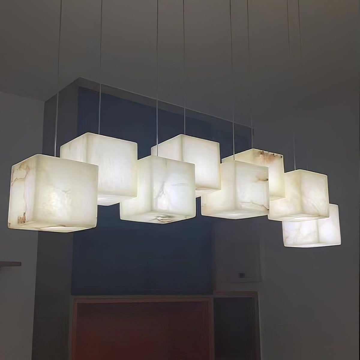 Alabaster Box Linear Chandelier - 6 heads L 28.3" x W 4.7"x H 78.7" / L 72cm x W 12cm x H 200cmWhitecasivra