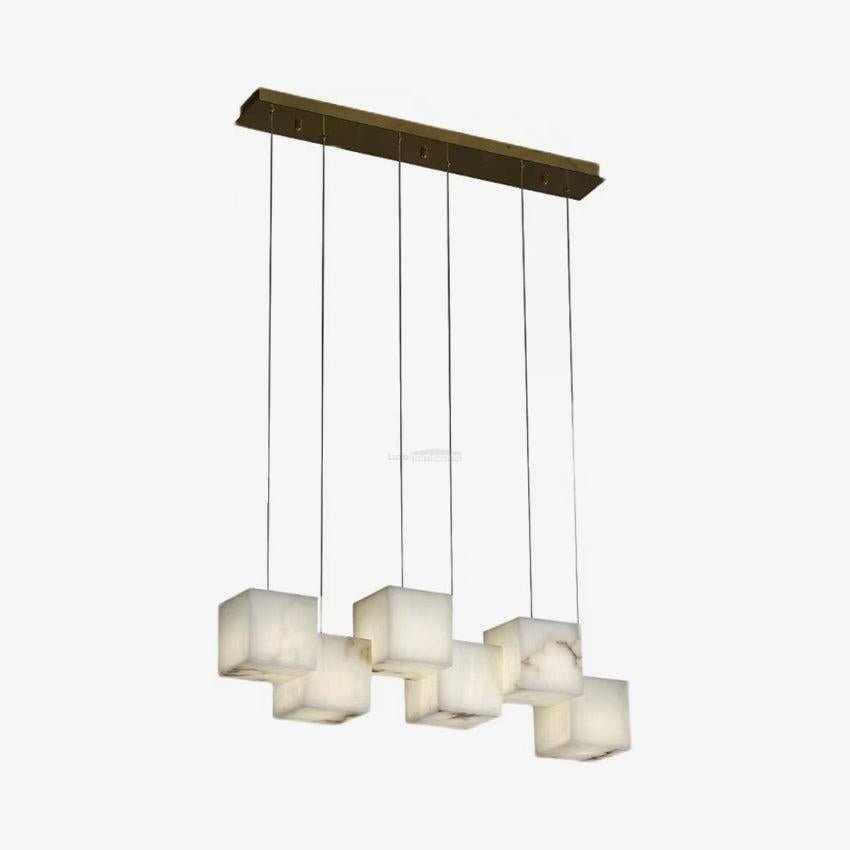 Alabaster Box Linear Chandelier - 6 heads L 28.3" x W 4.7"x H 78.7" / L 72cm x W 12cm x H 200cmWhitecasivra