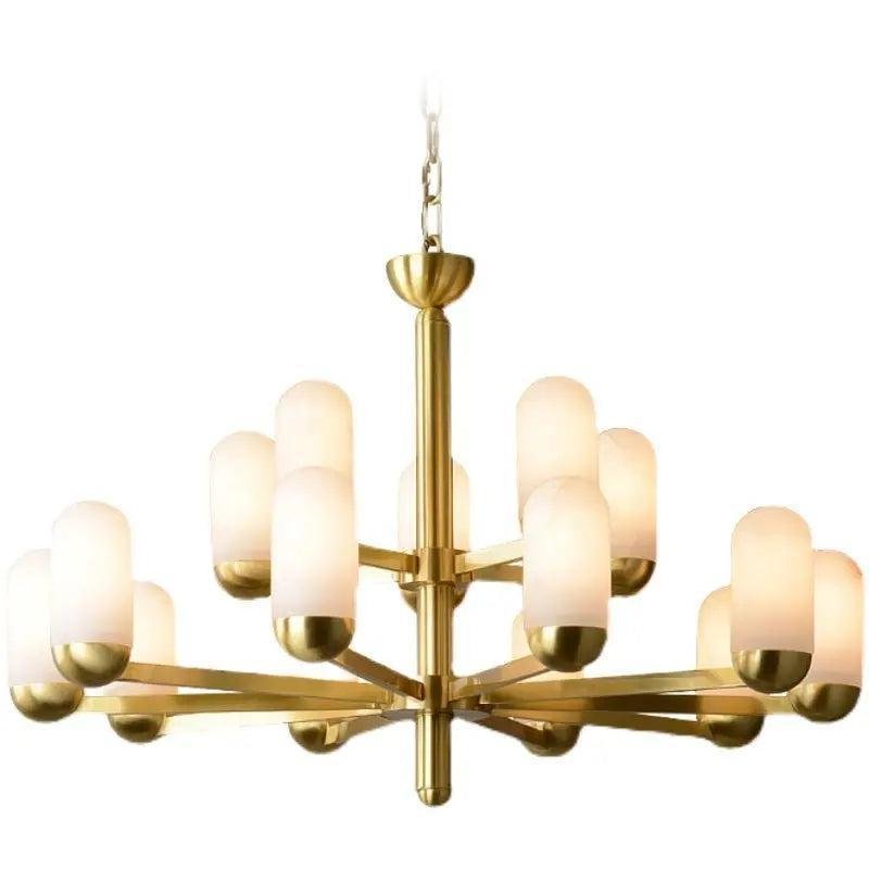 Alabaster Brass Chandelier Living Dining Lighting - 6 Lightscasivra