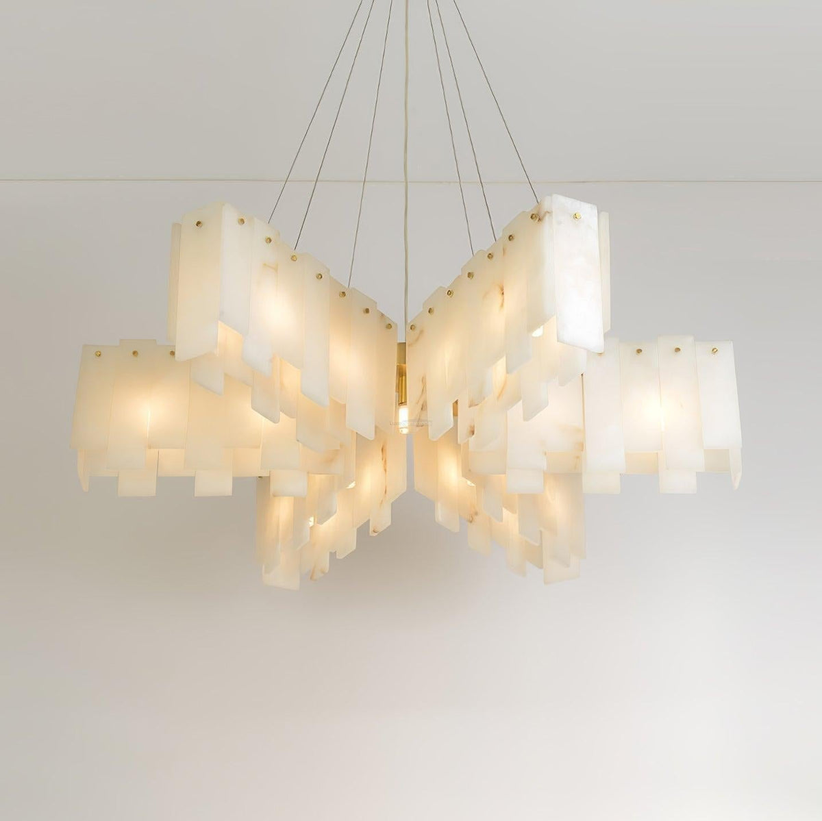 Alabaster Cascade Tiered Chandelier 27.6 - 27.6" x H 21.7" / Dia 57cm x H 150cmBrass & Whitecasivra