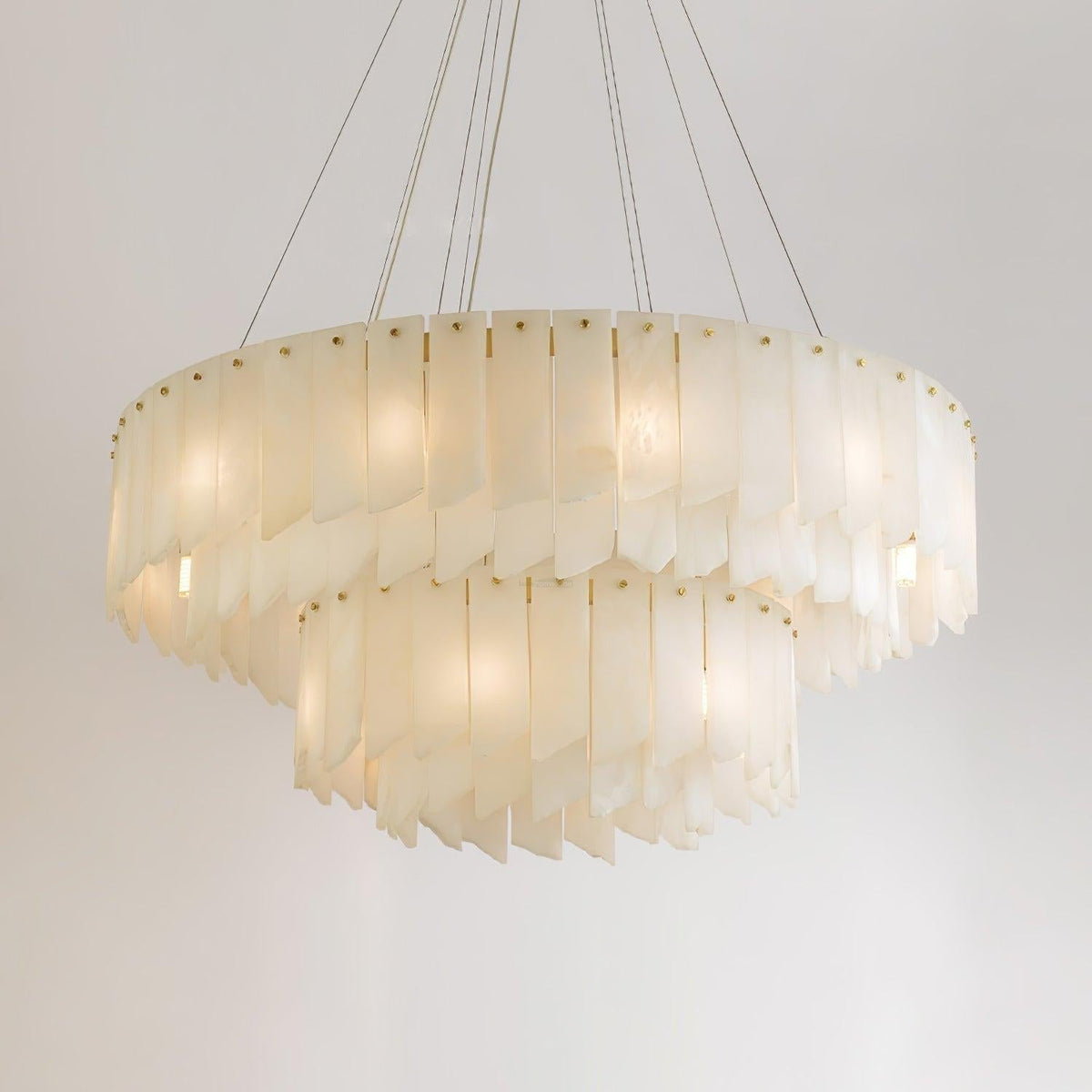 Alabaster Cascade Tiered Chandelier 27.6 - 27.6" x H 21.7" / Dia 57cm x H 150cmBrass & Whitecasivra