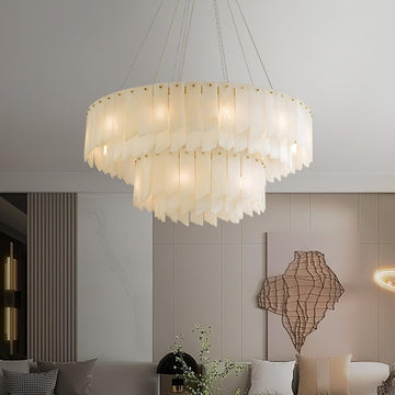 Alabaster Cascade Tiered Chandelier 27.6 - 27.6" x H 21.7" / Dia 57cm x H 150cmBrass & Whitecasivra