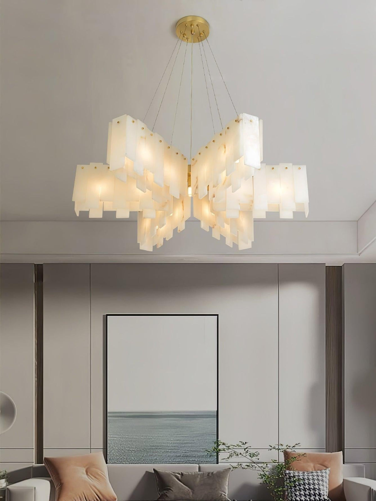 Alabaster Cascade Tiered Chandelier 27.6 - 27.6" x H 21.7" / Dia 57cm x H 150cmBrass & Whitecasivra
