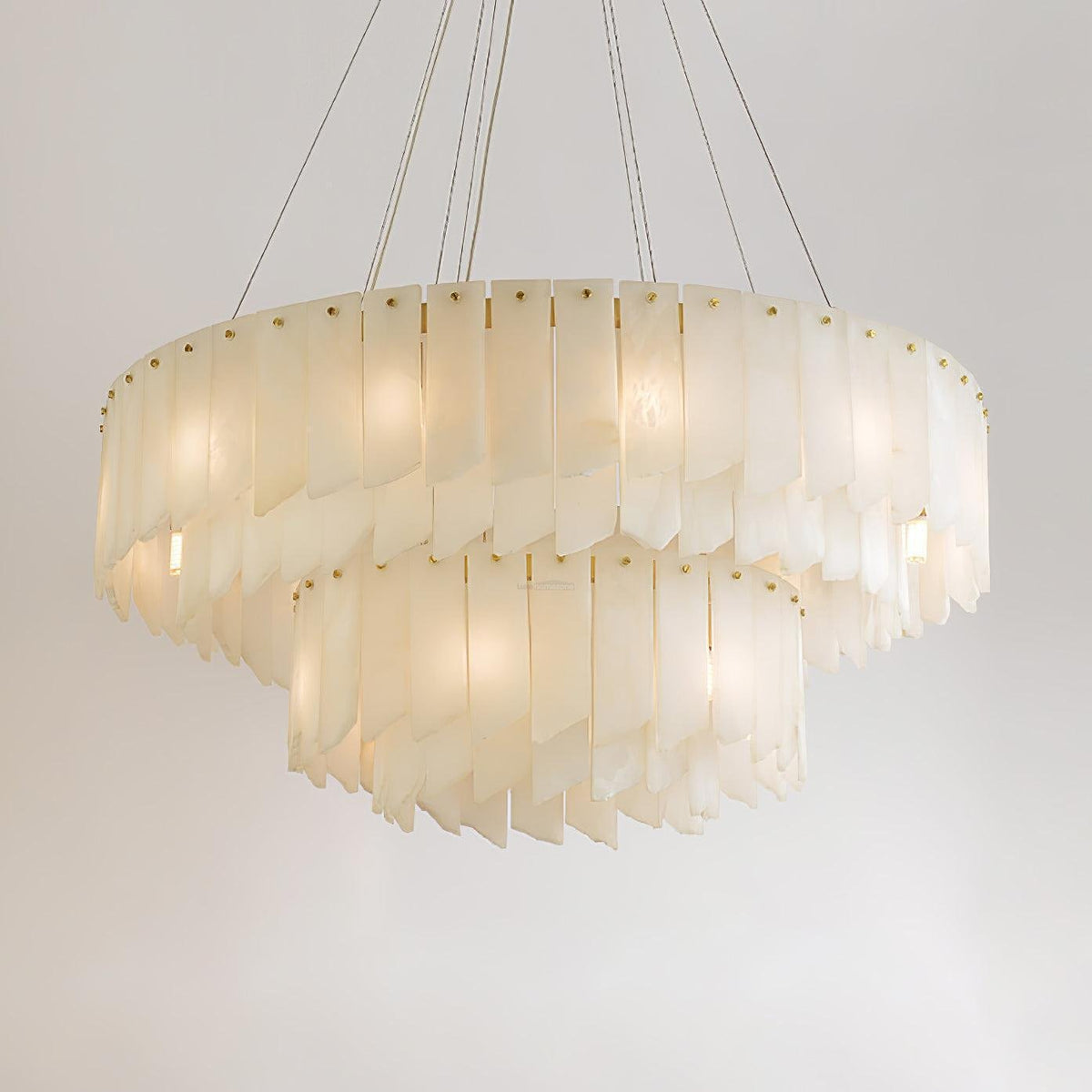 Alabaster Cascade Tiered Chandelier 27.6 - 27.6" x H 21.7" / Dia 120cm x H 150cmBrass & Whitecasivra