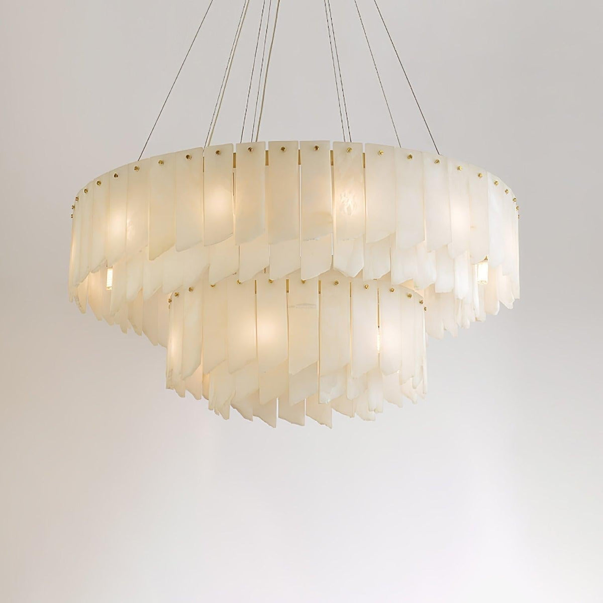 Alabaster Cascade Tiered Chandelier 27.6 - 27.6" x H 21.7" / Dia 57cm x H 150cmBrass & Whitecasivra