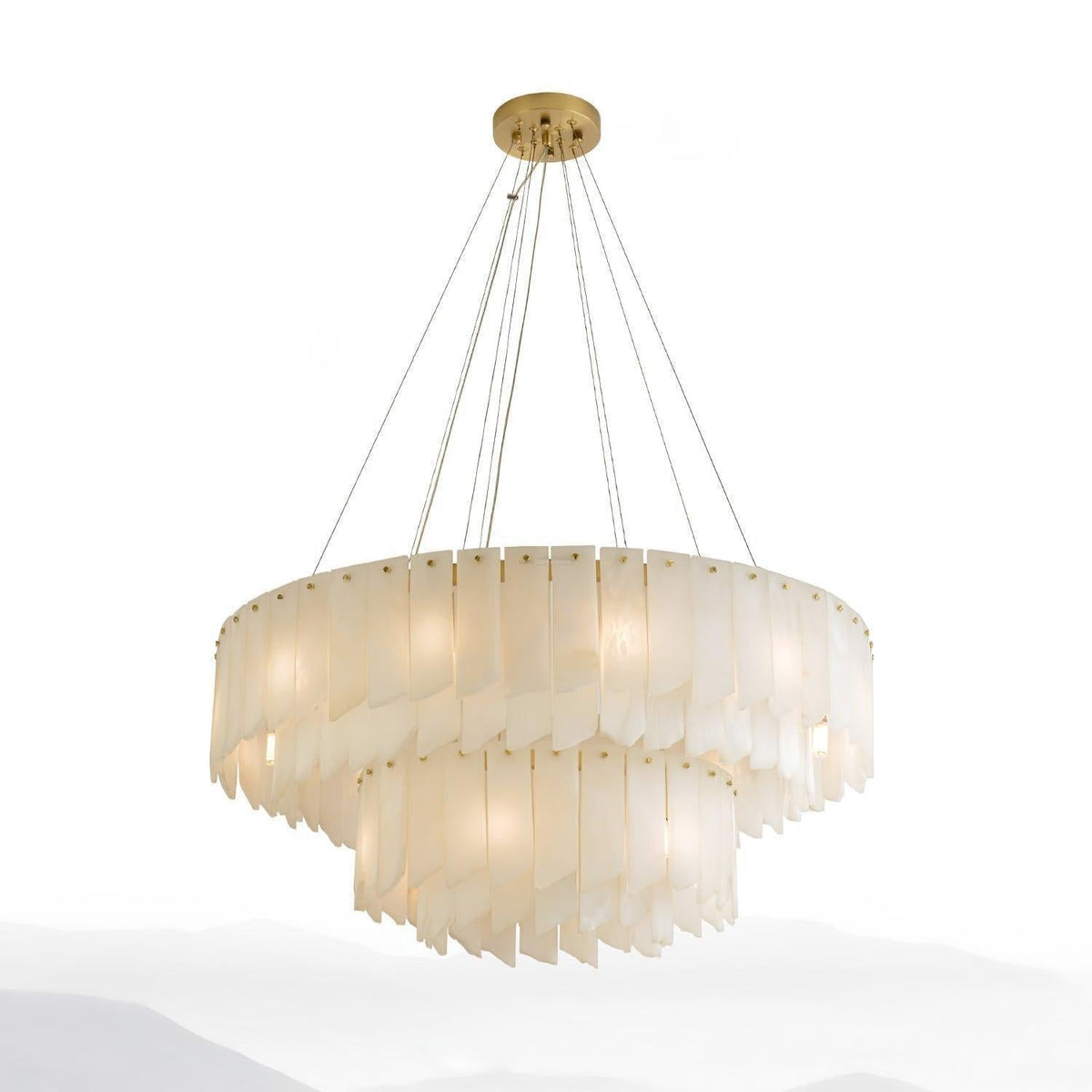 Alabaster Cascade Tiered Chandelier 27.6 - 27.6" x H 21.7" / Dia 57cm x H 150cmBrass & Whitecasivra