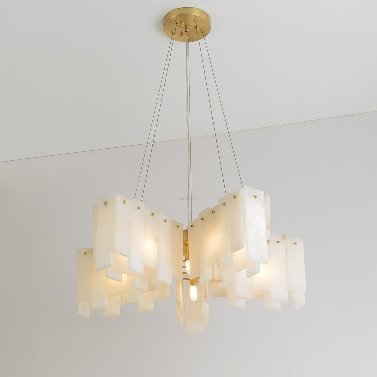 Alabaster Cascade Tiered Chandelier 27.6 - 27.6" x H 21.7" / Dia 65cm x H 150cmBrass & Whitecasivra