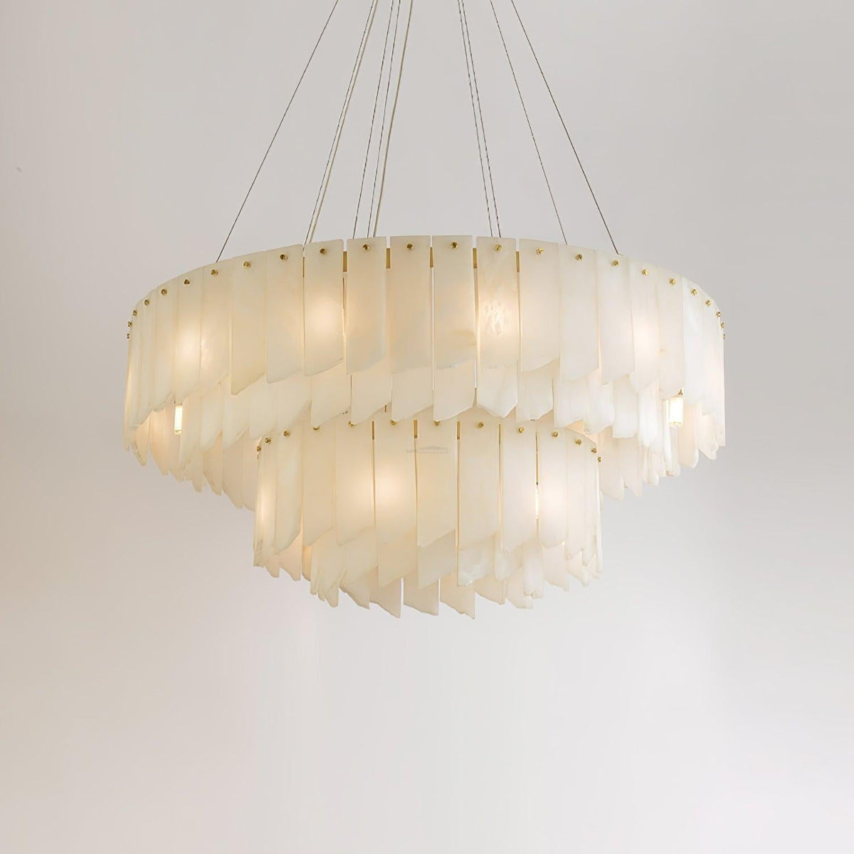 Alabaster Cascade Tiered Chandelier 27.6 - 27.6" x H 21.7" / Dia 80cm x H 150cmBrass & Whitecasivra