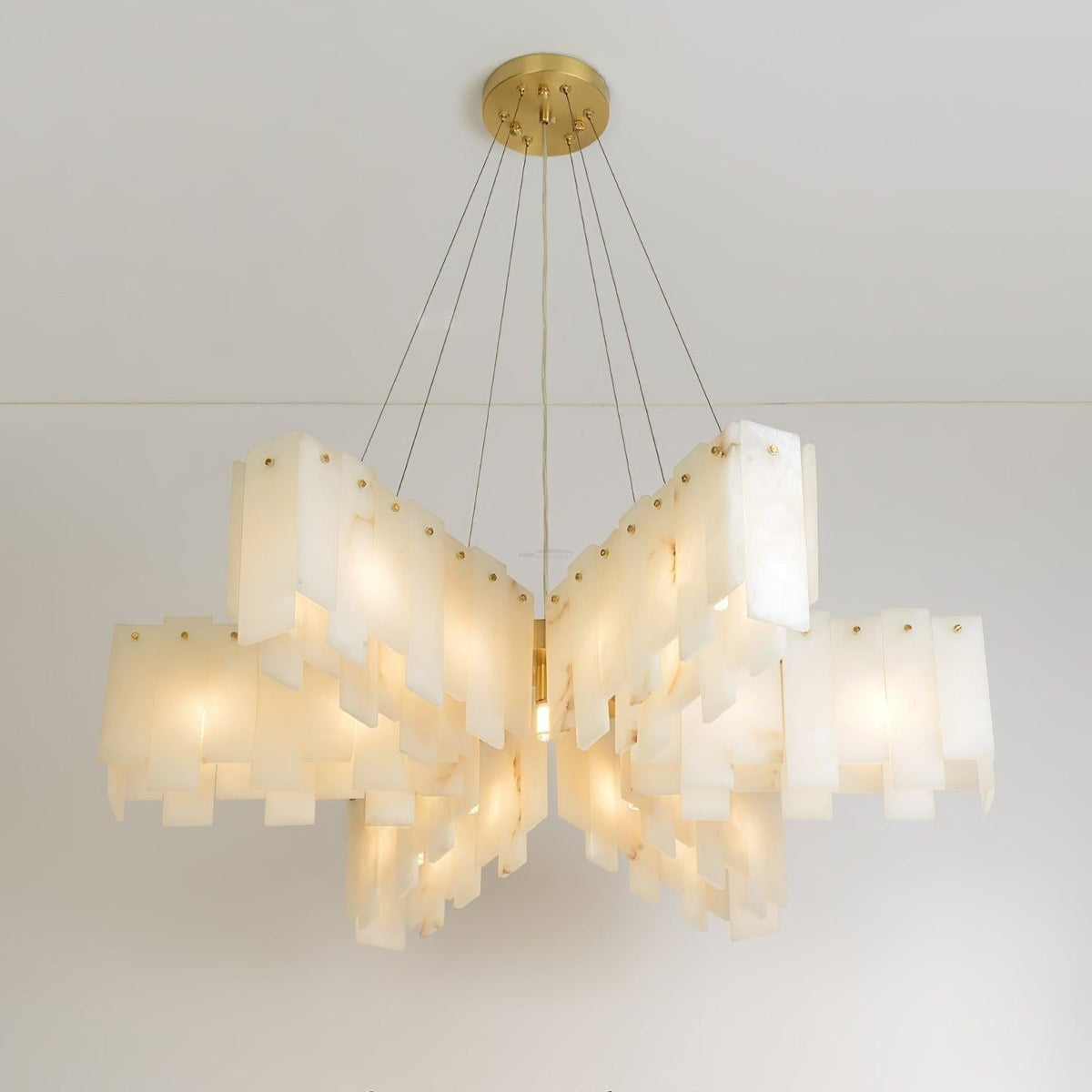 Alabaster Cascade Tiered Chandelier 27.6 - 27.6" x H 21.7" / Dia 95cm x H 150cmBrass & Whitecasivra