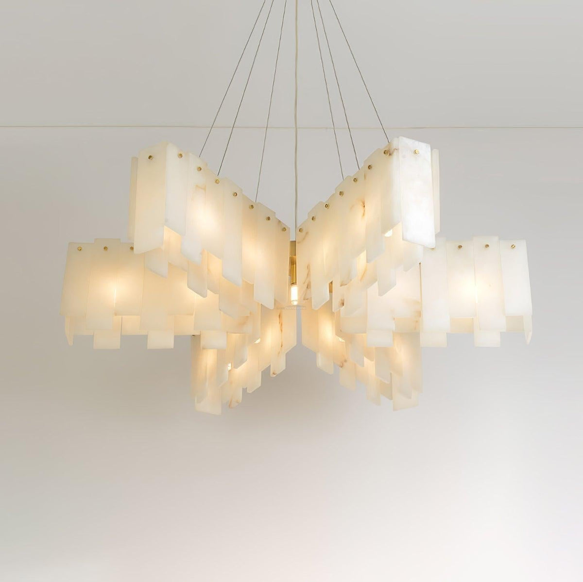 Alabaster Cascade Tiered Chandelier 27.6 - 27.6" x H 21.7" / Dia 57cm x H 150cmBrass & Whitecasivra