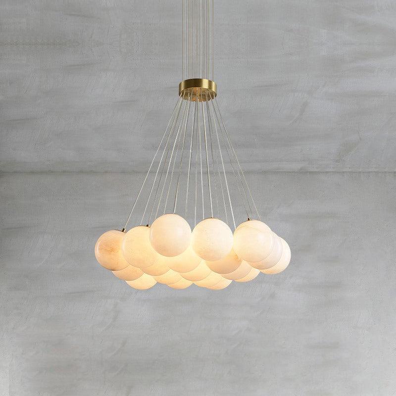 Alabaster Ceiling Pendant - 19 HEADS D 60CM X H 200CM / ∅ 23.6″ X H 78.7″casivra