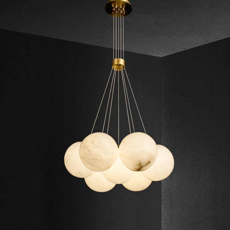 Alabaster Ceiling Pendant - 7 HEADS D 40CM X H 200CM / ∅ 15.7″ X H 78.7″casivra