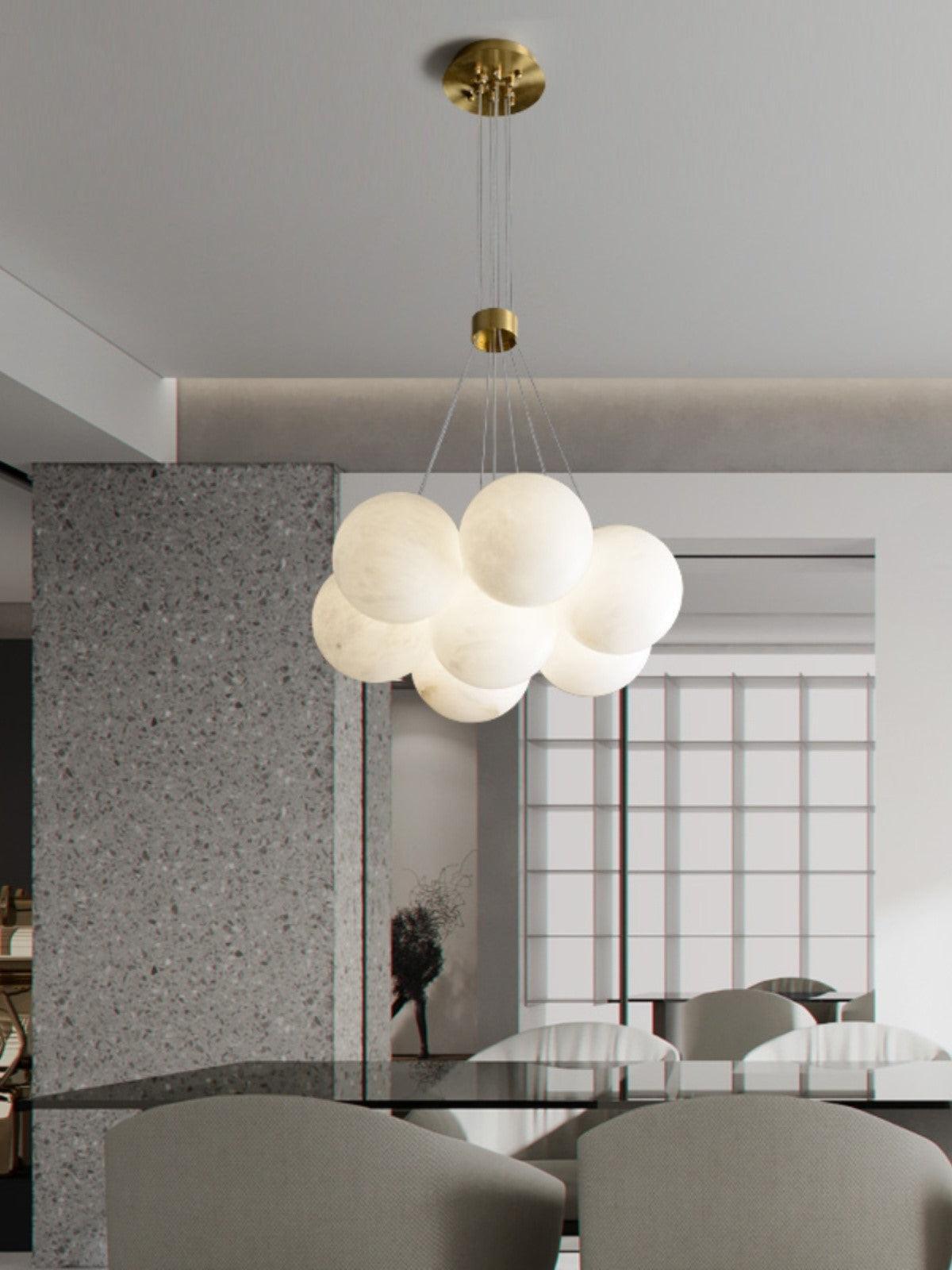 Alabaster Ceiling Pendant - 7 HEADS D 40CM X H 200CM / ∅ 15.7″ X H 78.7″casivra