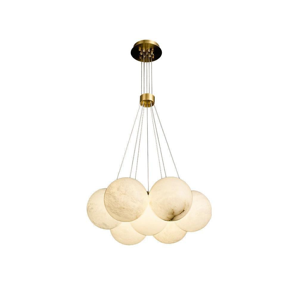 Alabaster Ceiling Pendant - 7 HEADS D 40CM X H 200CM / ∅ 15.7″ X H 78.7″casivra