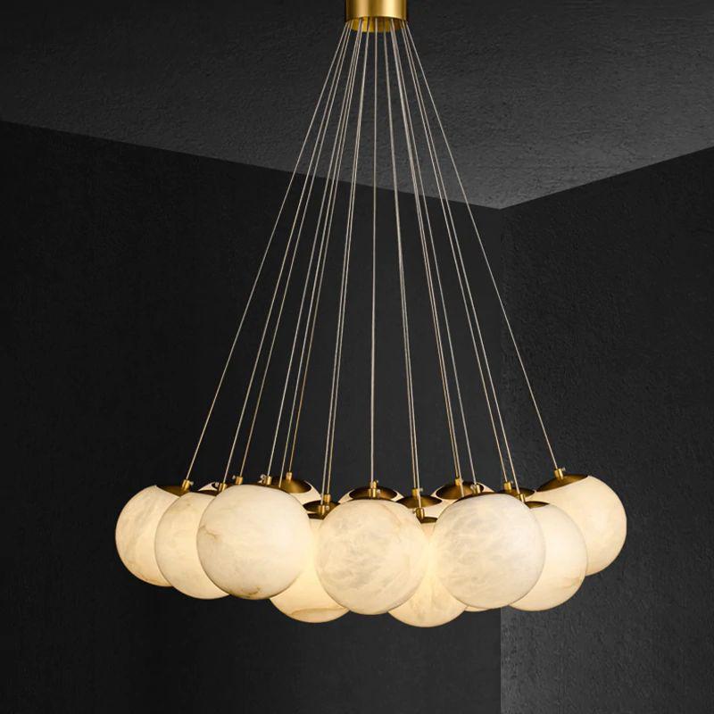 Alabaster Ceiling Pendant - 7 HEADS D 40CM X H 200CM / ∅ 15.7″ X H 78.7″casivra