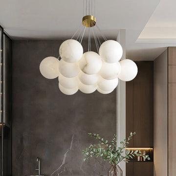 Alabaster Ceiling Pendant - 7 HEADS D 40CM X H 200CM / ∅ 15.7″ X H 78.7″casivra