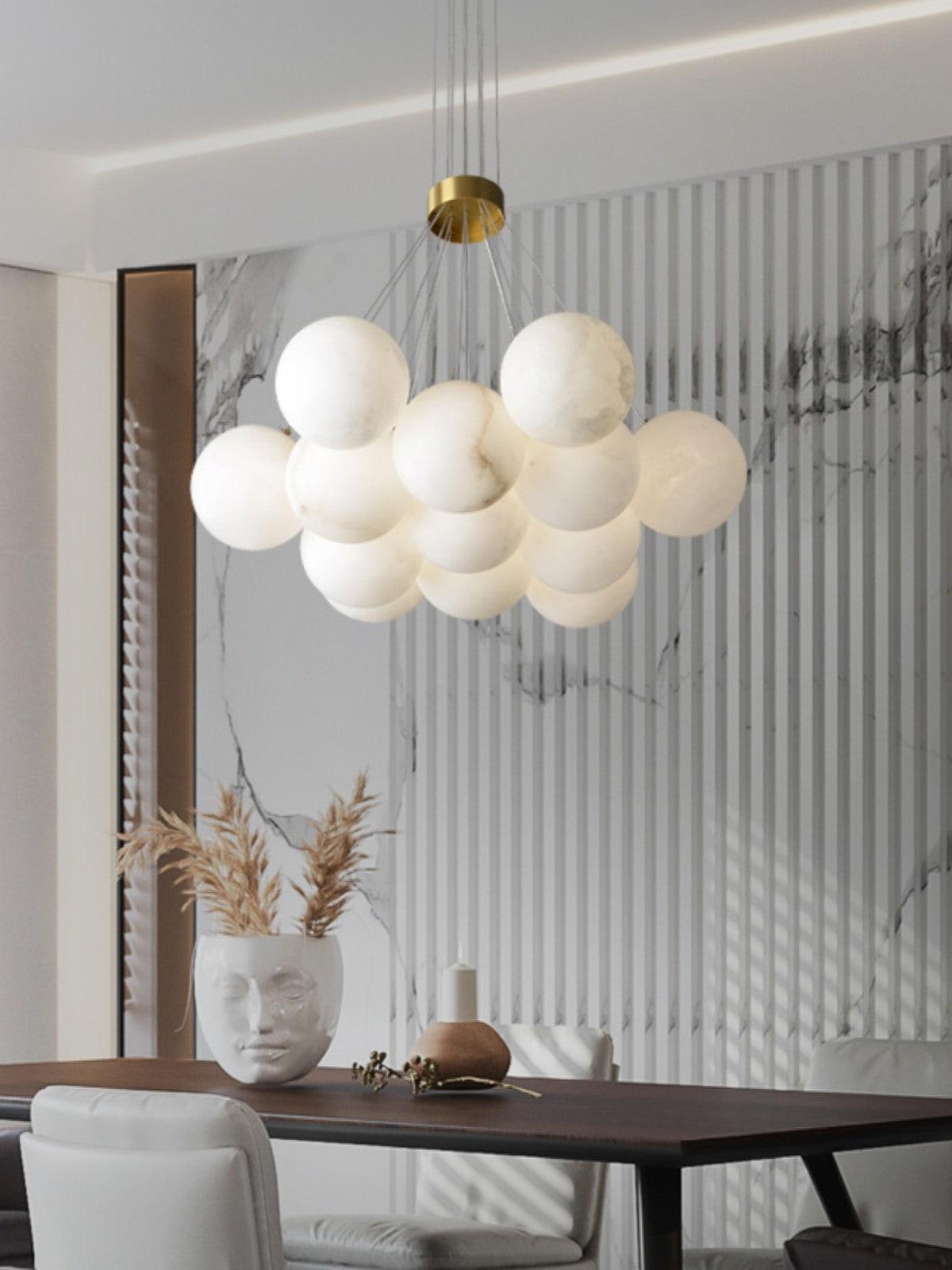 Alabaster Ceiling Pendant - 7 HEADS D 40CM X H 200CM / ∅ 15.7″ X H 78.7″casivra