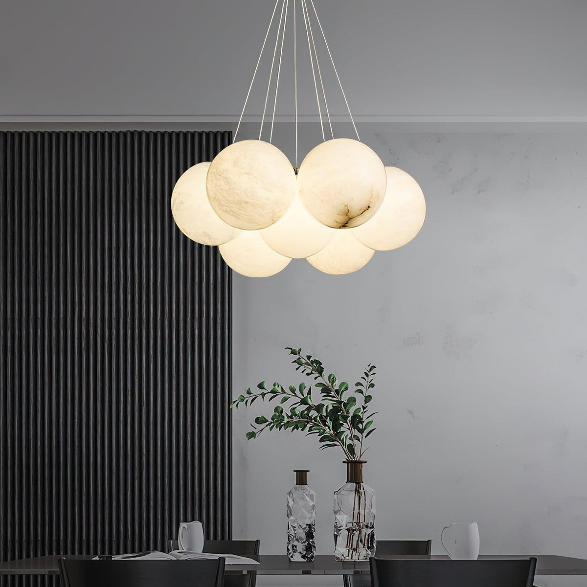 Alabaster Ceiling Pendant - 7 HEADS D 40CM X H 200CM / ∅ 15.7″ X H 78.7″casivra